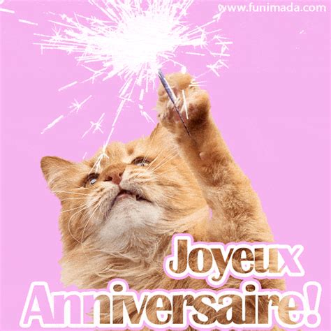 gif joyeux anniversaire chat|Chat drôle agitant un cierge magique allumé